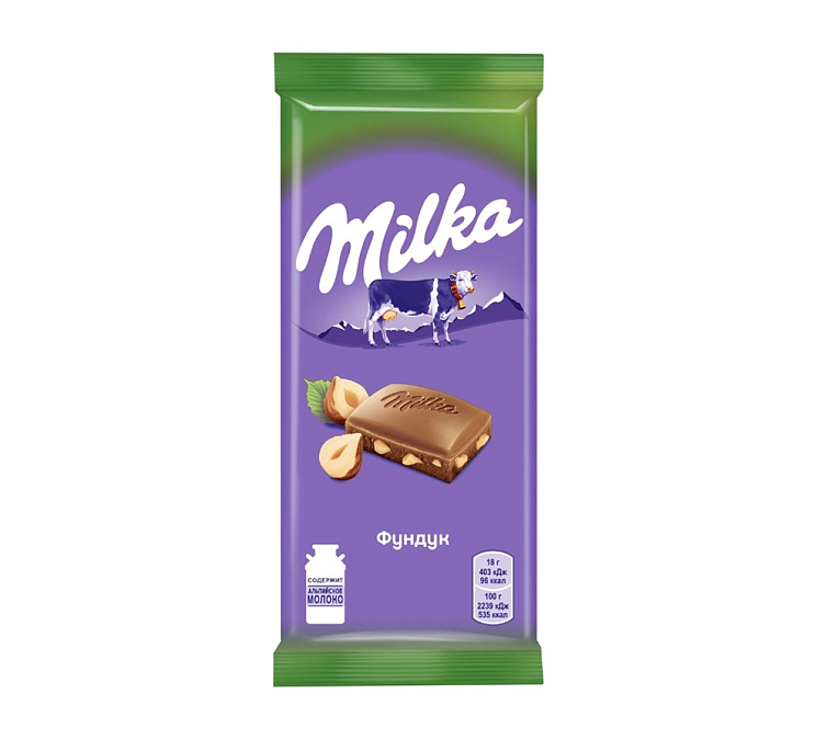Шоколад молочный 85г Милка Фундук 